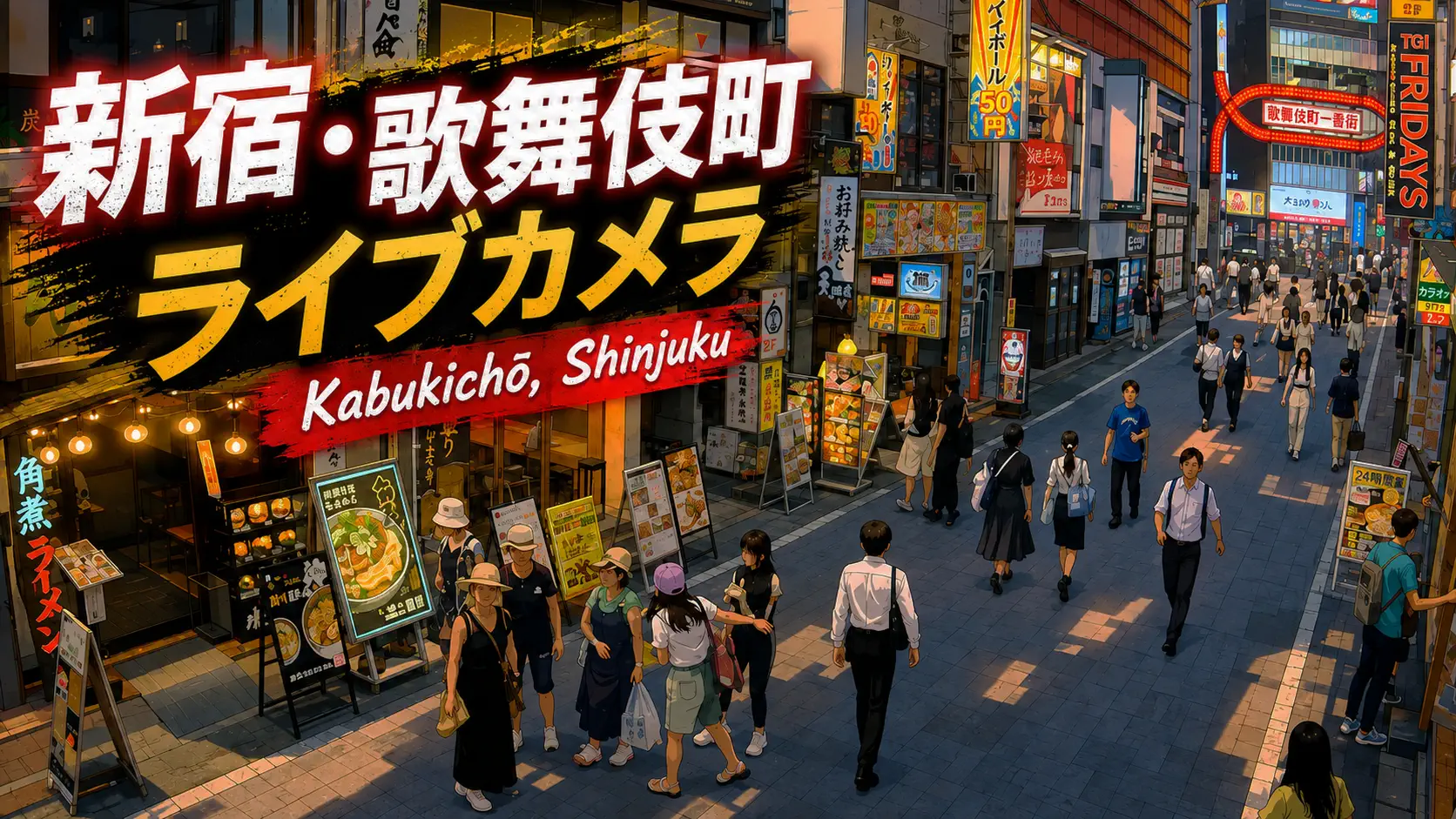 Kabukichō, Shinjuku live stream preview, Shinjuku, Japan